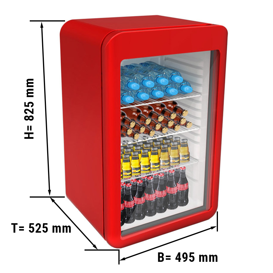688l fan kühlung glas tür mini redbull kühlschrank
